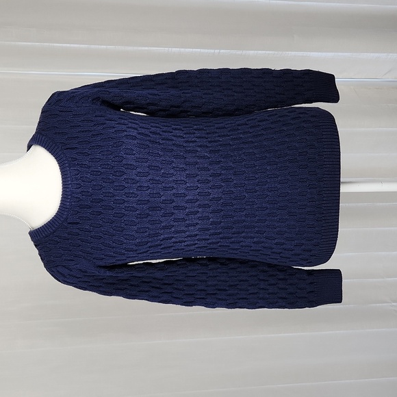 Old Navy Sweaters - Old Navy crew neck cable knit sweater navy blue